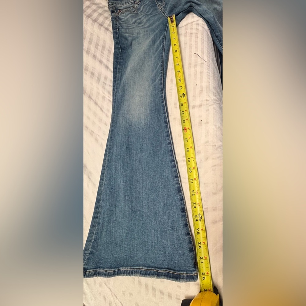 American Eagle Jeans 4 Short Festival Flare Blue Next Level Stretch Petite - Picture 8 of 15